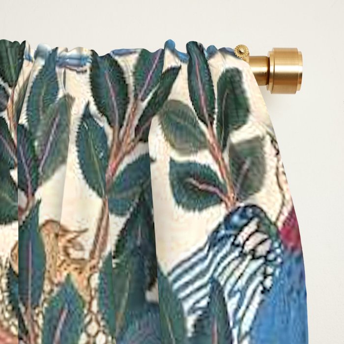 William Morris & May Morris Antique Chinoiserie Floral Window Curtain Gallery Image 2