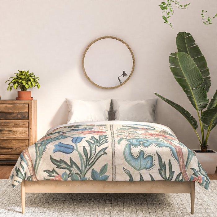 William Morris & May Morris Antique Chinoiserie Floral Comforter Gallery Image 3