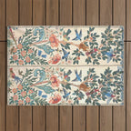 William Morris & May Morris Antique Chinoiserie Floral Outdoor Rug Gallery Image 1