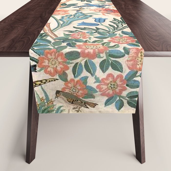 William Morris & May Morris Antique Chinoiserie Floral Table Runner Gallery Image 1