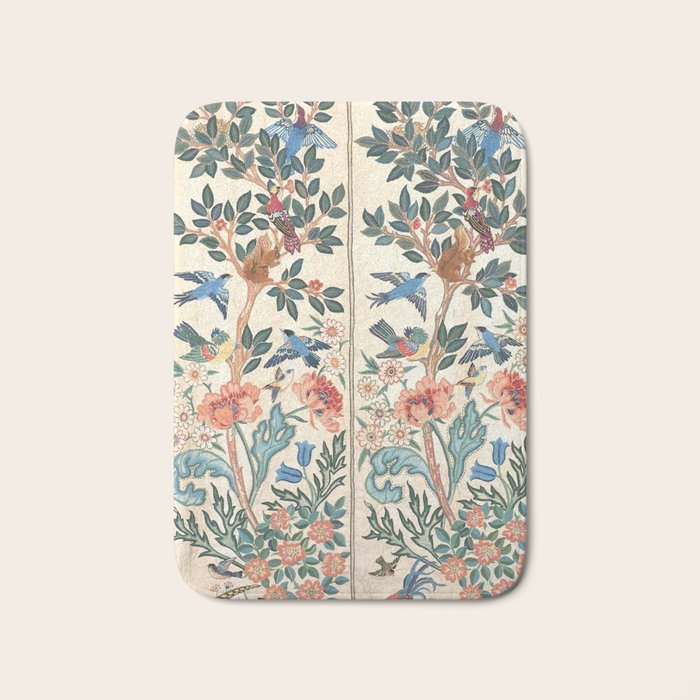 William Morris & May Morris Antique Chinoiserie Floral Bath Mat Gallery Image 1