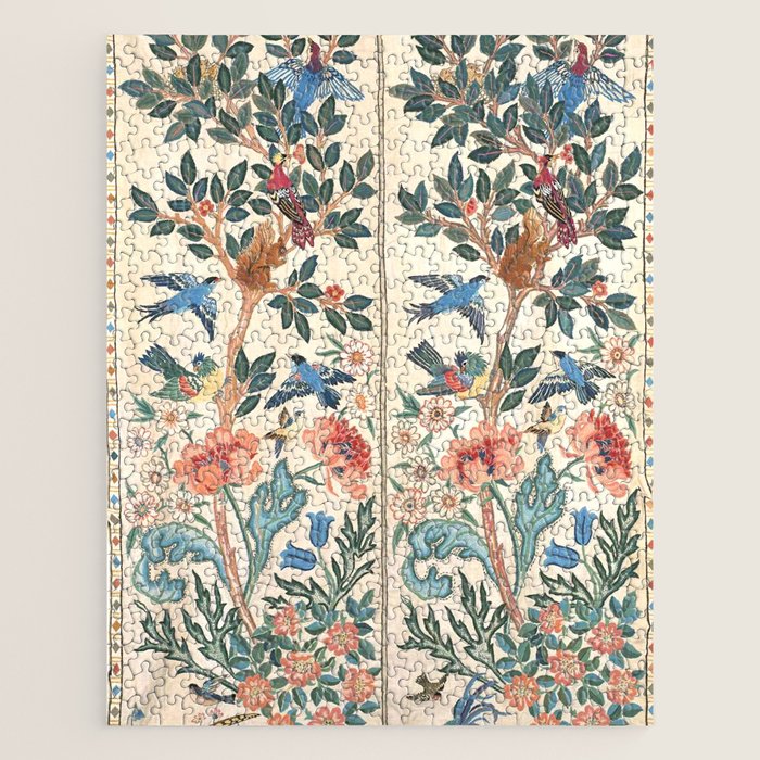 William Morris & May Morris Antique Chinoiserie Floral Jigsaw Puzzle Gallery Image 1