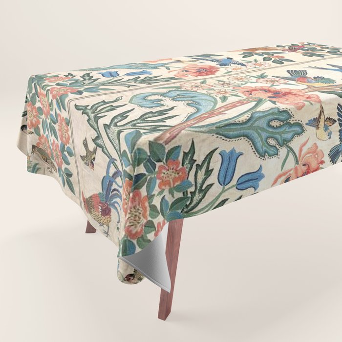 William Morris & May Morris Antique Chinoiserie Floral Tablecloth Gallery Image 1