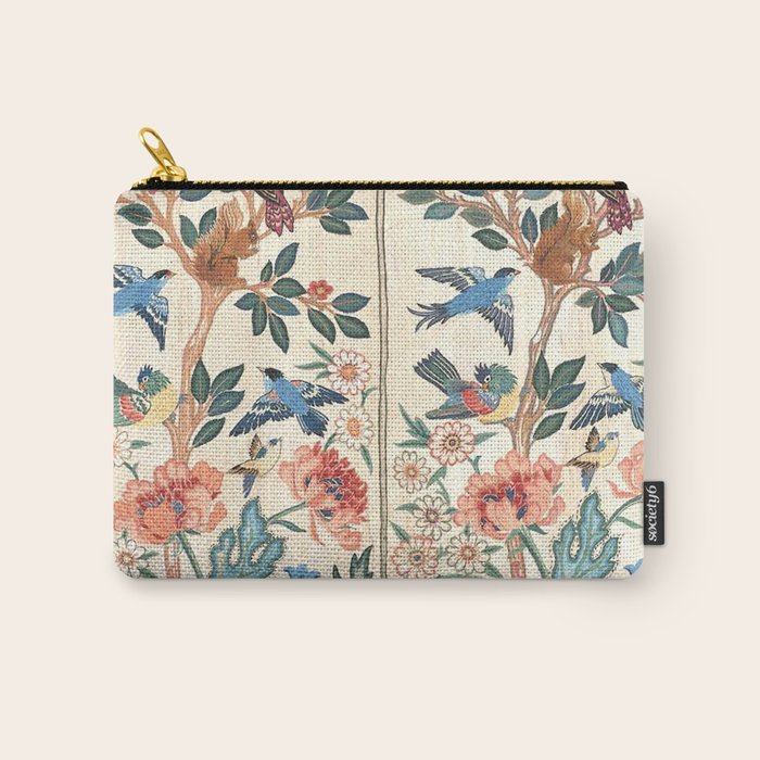 William Morris & May Morris Antique Chinoiserie Floral Carry All Pouch Gallery Image 1