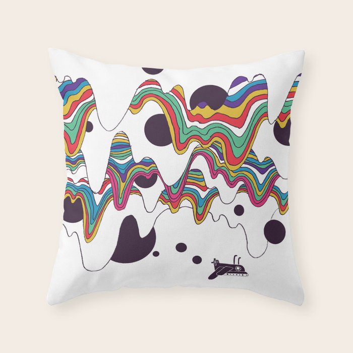 Psychedelic Planet Throw Pillow Gallery Image 1