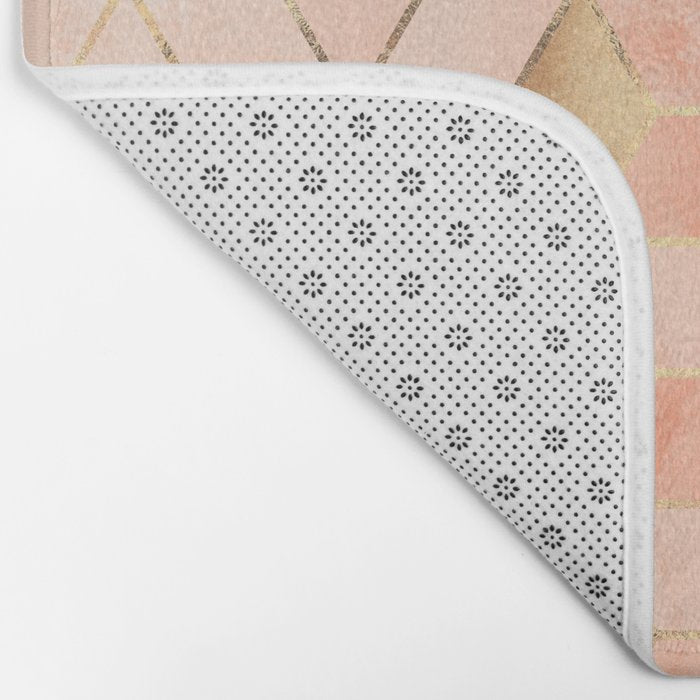 Soft Peach Gradient Cubes Bath Mat Gallery Image 2