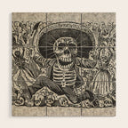 Calavera Oaxaqueña - Día de los Muertos - Mexican Day of the Dead by Jose Guadalupe Posada Wood Wall Art Gallery Image 1