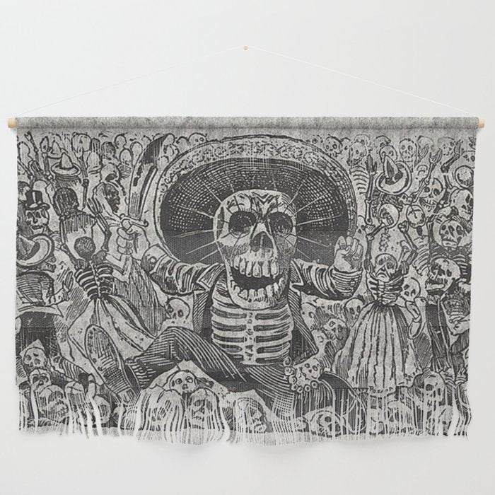 Calavera Oaxaqueña - Día de los Muertos - Mexican Day of the Dead by Jose Guadalupe Posada Wall Hanging Gallery Image 1