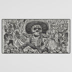 Calavera Oaxaqueña - Día de los Muertos - Mexican Day of the Dead by Jose Guadalupe Posada Desk Mat Gallery Image 3