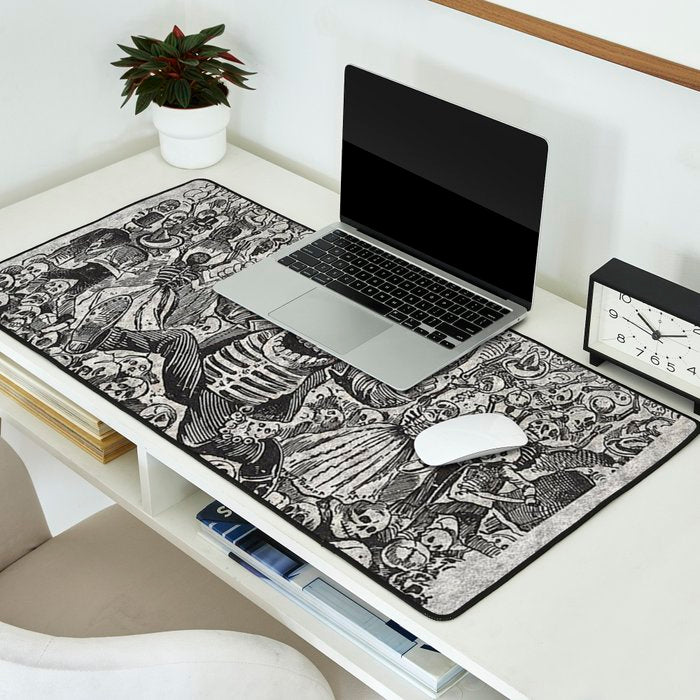Calavera Oaxaqueña - Día de los Muertos - Mexican Day of the Dead by Jose Guadalupe Posada Desk Mat Gallery Image 2