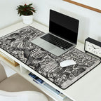 Calavera Oaxaqueña - Día de los Muertos - Mexican Day of the Dead by Jose Guadalupe Posada Desk Mat Gallery Image 2
