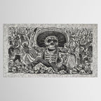 Calavera Oaxaqueña - Día de los Muertos - Mexican Day of the Dead by Jose Guadalupe Posada Tablecloth Gallery Image 2