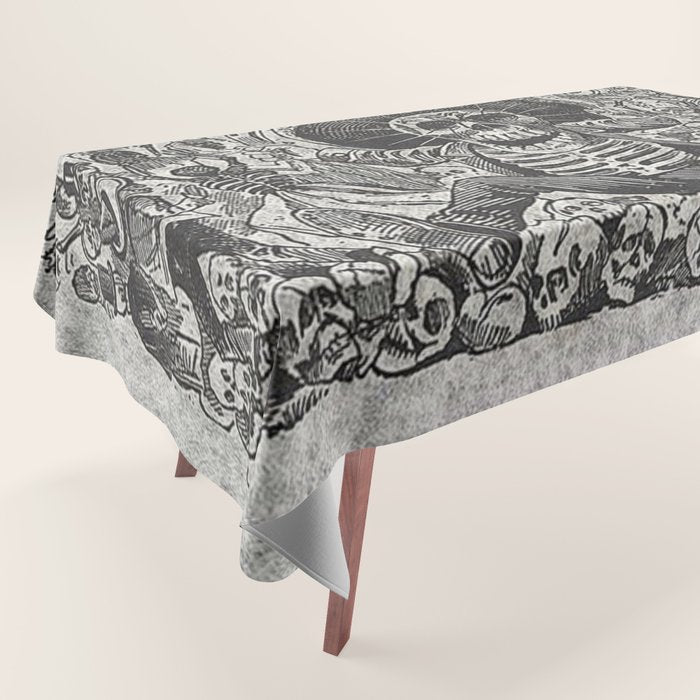 Calavera Oaxaqueña - Día de los Muertos - Mexican Day of the Dead by Jose Guadalupe Posada Tablecloth Gallery Image 1