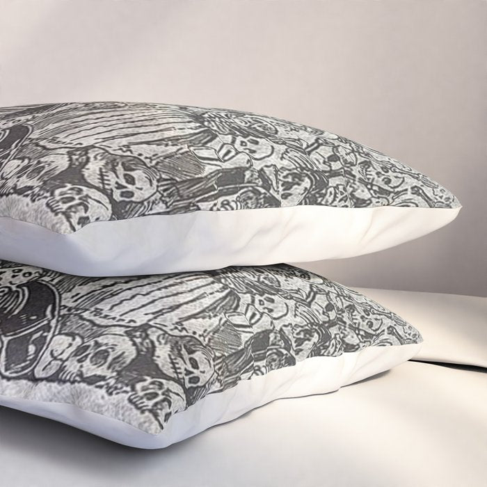 Calavera Oaxaqueña - Día de los Muertos - Mexican Day of the Dead by Jose Guadalupe Posada Pillow Sham Gallery Image 3