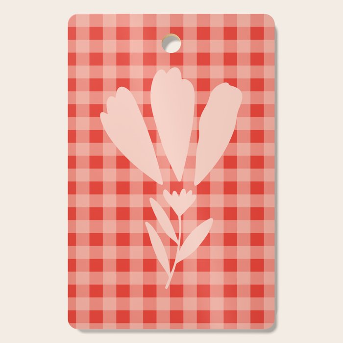Gingham Plaid Red and Pink  Cutting Board Gallery Image 1