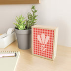 Gingham Plaid Red and Pink  Mini Art Print Gallery Image 2