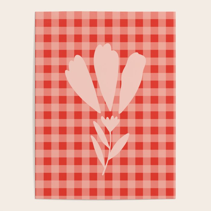 Gingham Plaid Red and Pink  Poster Gallery Image 4