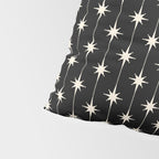 Mid Century Modern Atomic Stars and Dots Pattern in Black and Almond Cream Pillow Sham Gallery Image 4