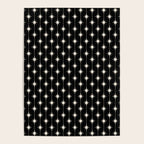 Mid Century Modern Atomic Stars and Dots Pattern in Black and Almond Cream Poster Gallery Image 4