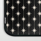 Mid Century Modern Atomic Stars and Dots Pattern in Black and Almond Cream Laptop Sleeve Gallery Image 3