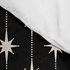 Mid Century Modern Atomic Stars and Dots Pattern in Black and Almond Cream Comforter Gallery Image 4