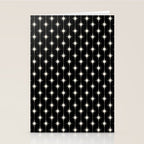 Mid Century Modern Atomic Stars and Dots Pattern in Black and Almond Cream Stationery Card Gallery Image 2