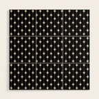 Mid Century Modern Atomic Stars and Dots Pattern in Black and Almond Cream Wood Wall Art Gallery Image 1