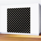 Mid Century Modern Atomic Stars and Dots Pattern in Black and Almond Cream Wall Mural Gallery Image 2