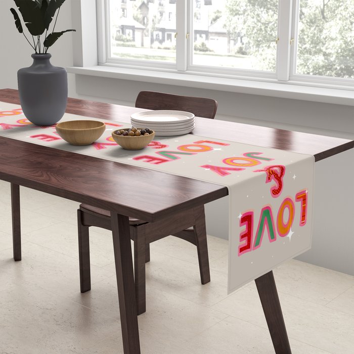 LOVE & JOY Festive Letters Table Runner Gallery Image 2