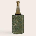 Decorative Nature Pattern, Floral Prints, Green and Gold Wine Chiller Gallery Image 3