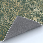 Decorative Nature Pattern, Floral Prints, Green and Gold Rug Gallery Image 4