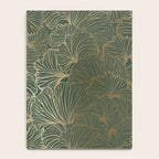 Decorative Nature Pattern, Floral Prints, Green and Gold Notebook Gallery Image 4