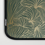 Decorative Nature Pattern, Floral Prints, Green and Gold Laptop Sleeve Gallery Image 3