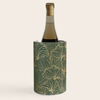 Decorative Nature Pattern, Floral Prints, Green and Gold Wine Chiller Gallery Image 2