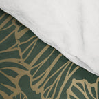 Decorative Nature Pattern, Floral Prints, Green and Gold Comforter Gallery Image 4