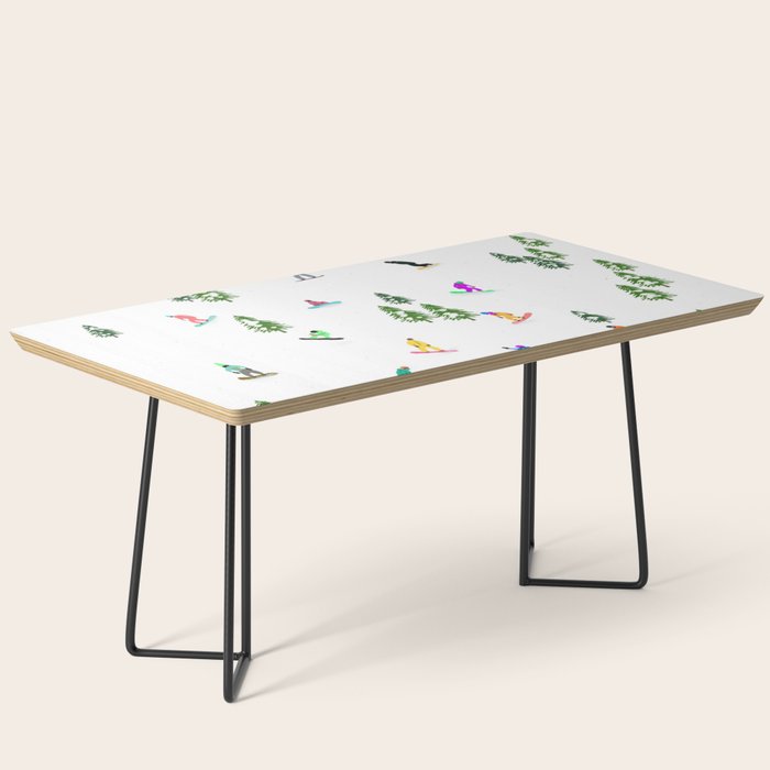 Aerial downhill snowboarders illustration Coffee Table Gallery Image 1