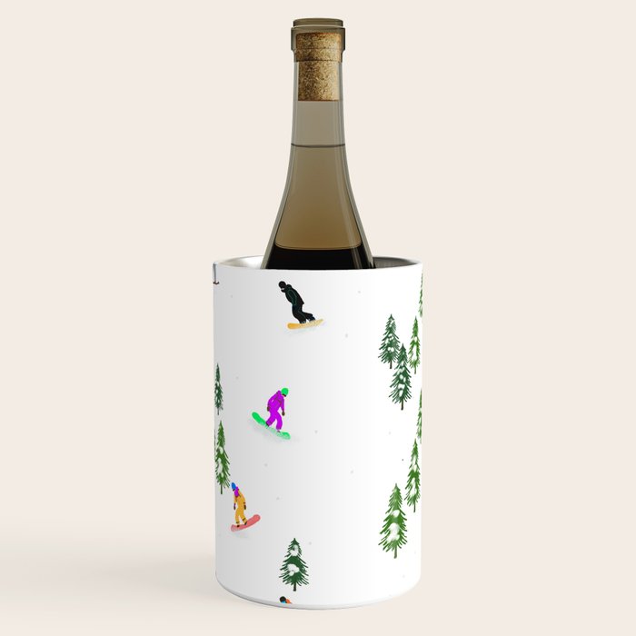 Aerial downhill snowboarders illustration Wine Chiller Gallery Image 3