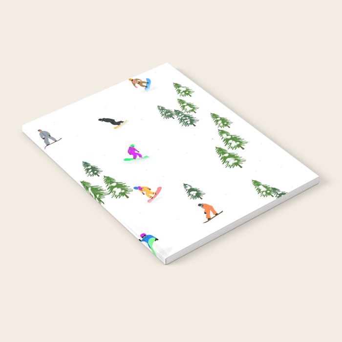 Aerial downhill snowboarders illustration Notebook Gallery Image 1
