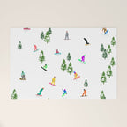 Aerial downhill snowboarders illustration Welcome Mat Gallery Image 1
