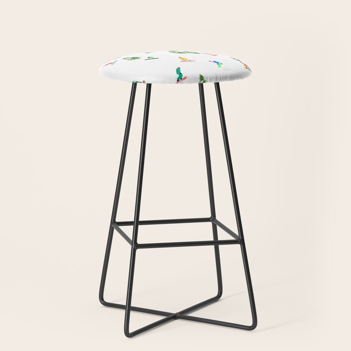 Aerial downhill snowboarders illustration Stool Gallery Image 1
