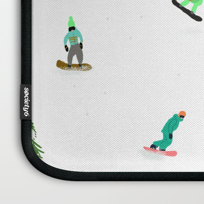 Aerial downhill snowboarders illustration Laptop Sleeve Gallery Image 3