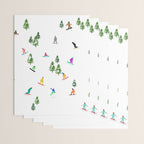 Aerial downhill snowboarders illustration Wrapping Paper Gallery Image 3
