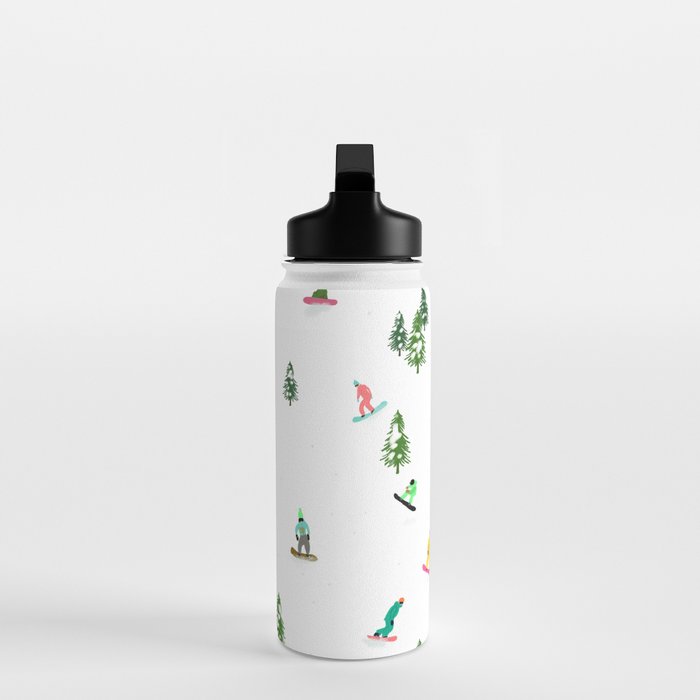 Aerial downhill snowboarders illustration Water Bottle Gallery Image 3