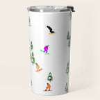 Aerial downhill snowboarders illustration Travel Mug Gallery Image 2