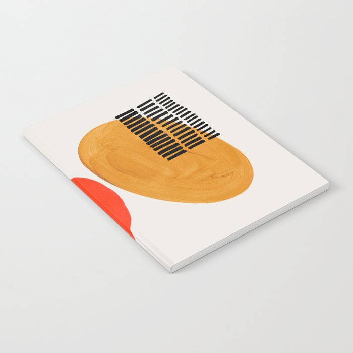 Orbital Fusion Yellow Orange Retro Mid Century Funky Fun Shapes Pattern by Ejaaz Haniff Notebook Gallery Image 2