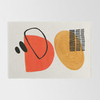Orbital Fusion Yellow Orange Retro Mid Century Funky Fun Shapes Pattern by Ejaaz Haniff Rug Gallery Image 2
