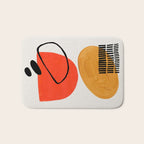 Orbital Fusion Yellow Orange Retro Mid Century Funky Fun Shapes Pattern by Ejaaz Haniff Bath Mat Gallery Image 1