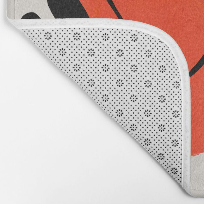 Orbital Fusion Yellow Orange Retro Mid Century Funky Fun Shapes Pattern by Ejaaz Haniff Bath Mat Gallery Image 2