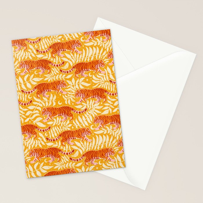 Tigers - pink, red, and saffron  Stationery Card Gallery Image 2