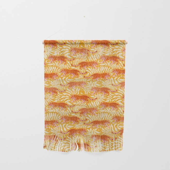 Tigers - pink, red, and saffron  Wall Hanging Gallery Image 1